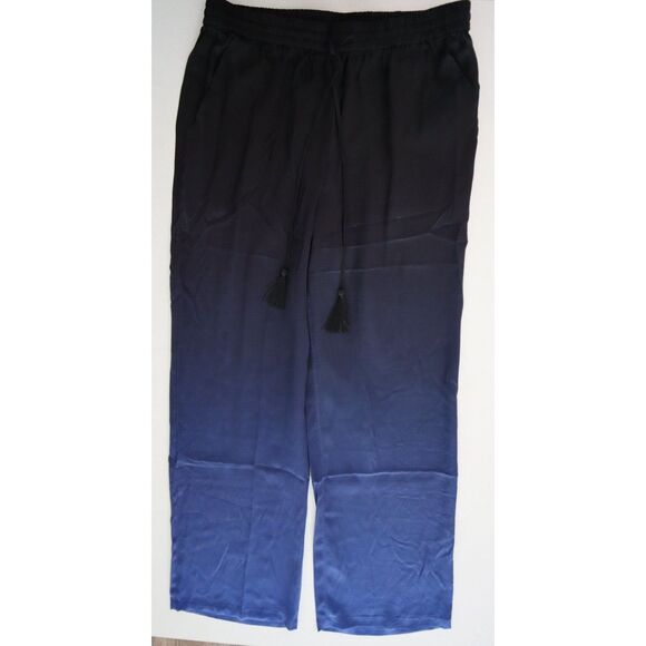 Badgley Mischka Women's Sz L Blue Ombré 100% Mulberry Silk Sleep/Lounge Set - Picture 6 of 16